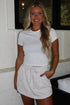 French Terry Drawstring Mini Skort with Pockets